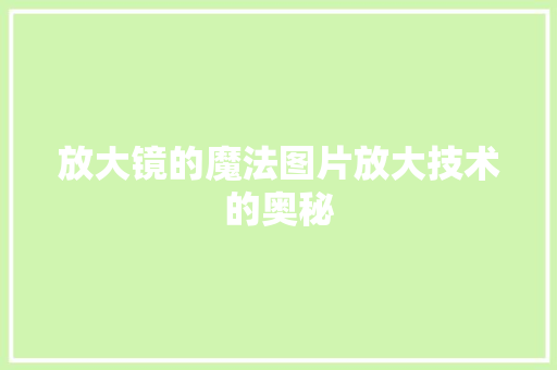 放大镜的魔法图片放大技术的奥秘