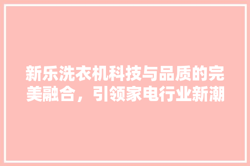 新乐洗衣机科技与品质的完美融合，引领家电行业新潮流
