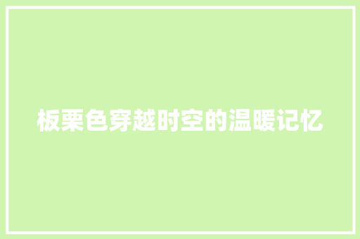 板栗色穿越时空的温暖记忆