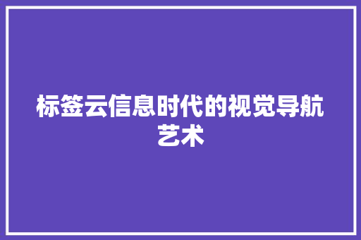标签云信息时代的视觉导航艺术