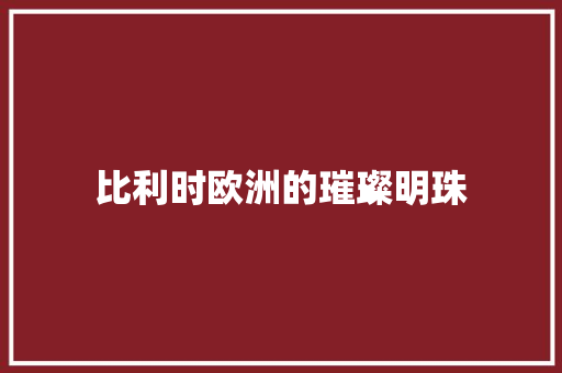 比利时欧洲的璀璨明珠