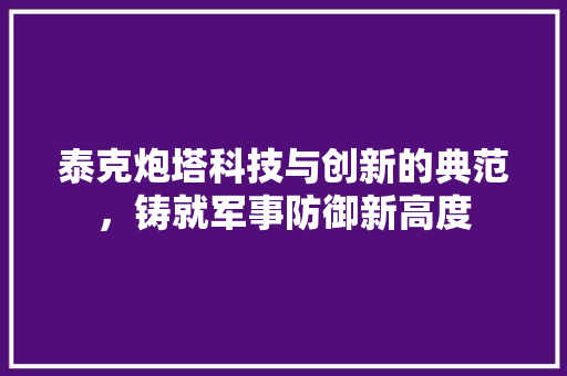 泰克炮塔科技与创新的典范，铸就军事防御新高度