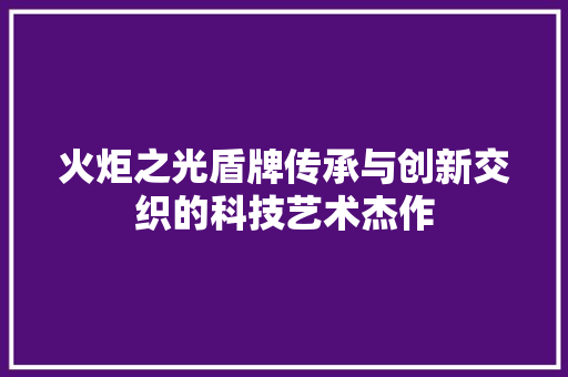 火炬之光盾牌传承与创新交织的科技艺术杰作