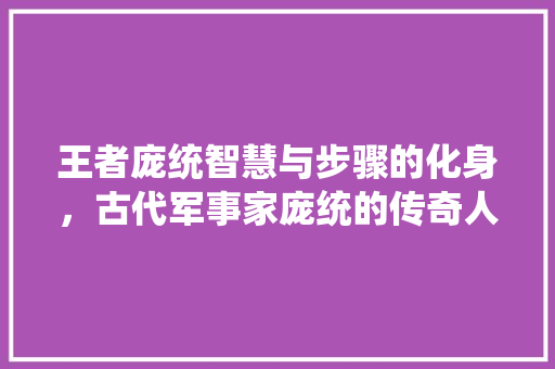 王者庞统智慧与步骤的化身，古代军事家庞统的传奇人生