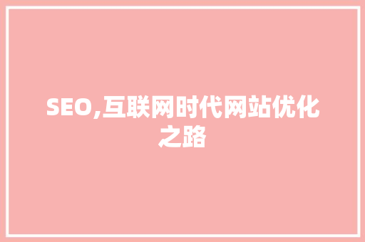 SEO,互联网时代网站优化之路