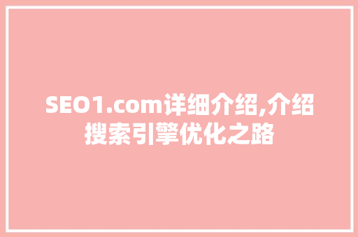 SEO1.com详细介绍,介绍搜索引擎优化之路