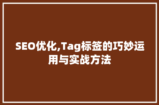 SEO优化,Tag标签的巧妙运用与实战方法