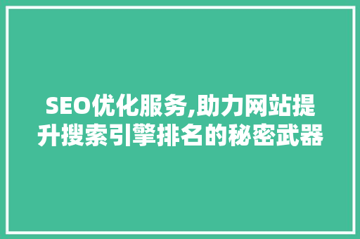SEO优化服务,助力网站提升搜索引擎排名的秘密武器