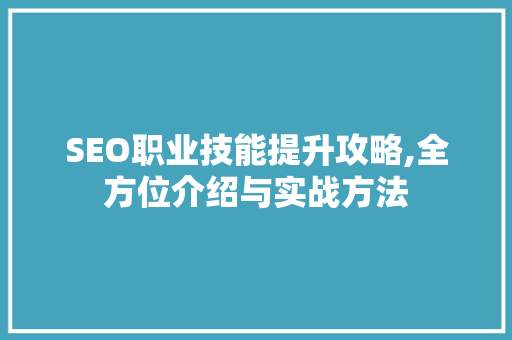 SEO职业技能提升攻略,全方位介绍与实战方法